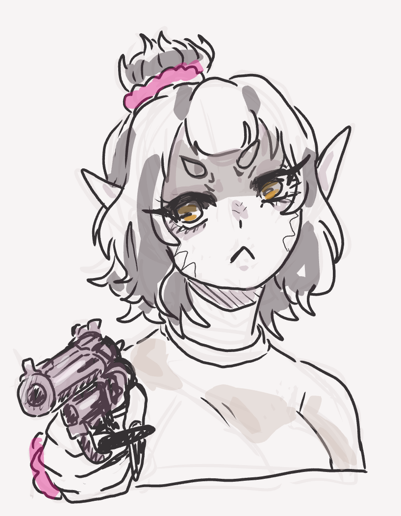 gyaru with a gun :(