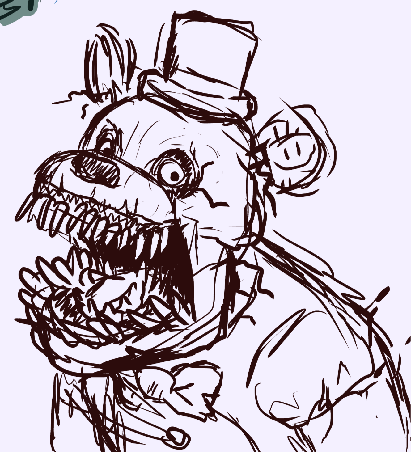 Print nightmare fredbear scary fnaf coloring pages