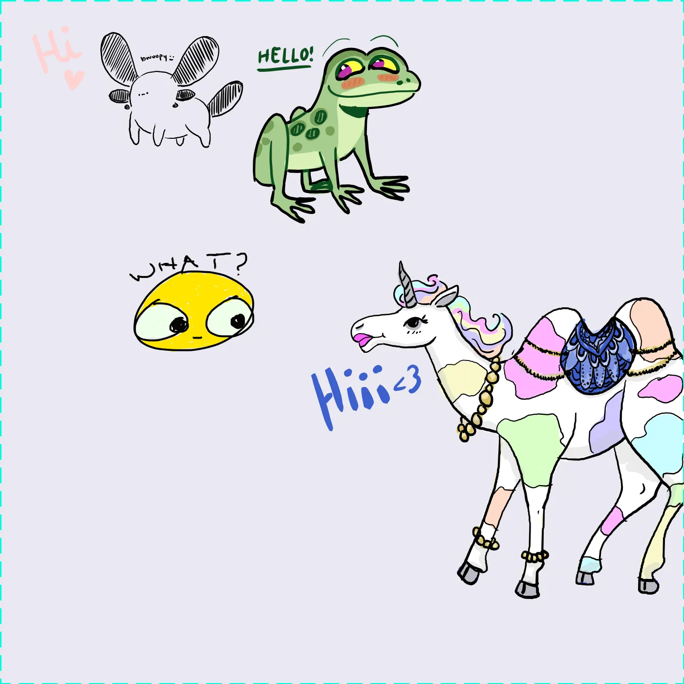 We drew cute animals