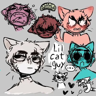 Cat guy doodles 