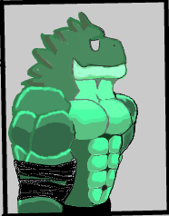 Furry green alligator