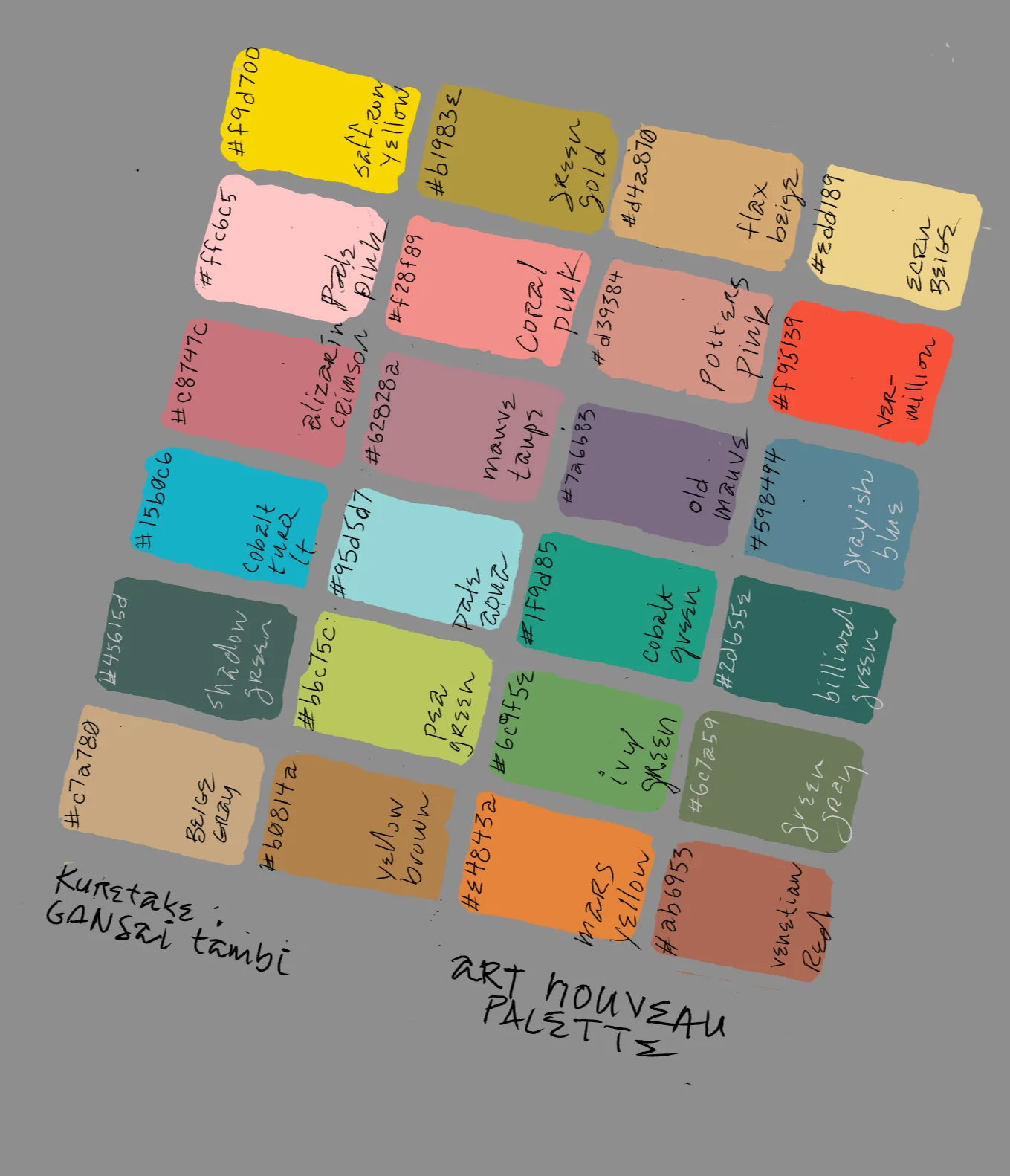 Art nouveau palette - 24 colors