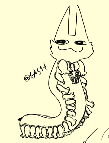 Weird cat worm I drew of my oc