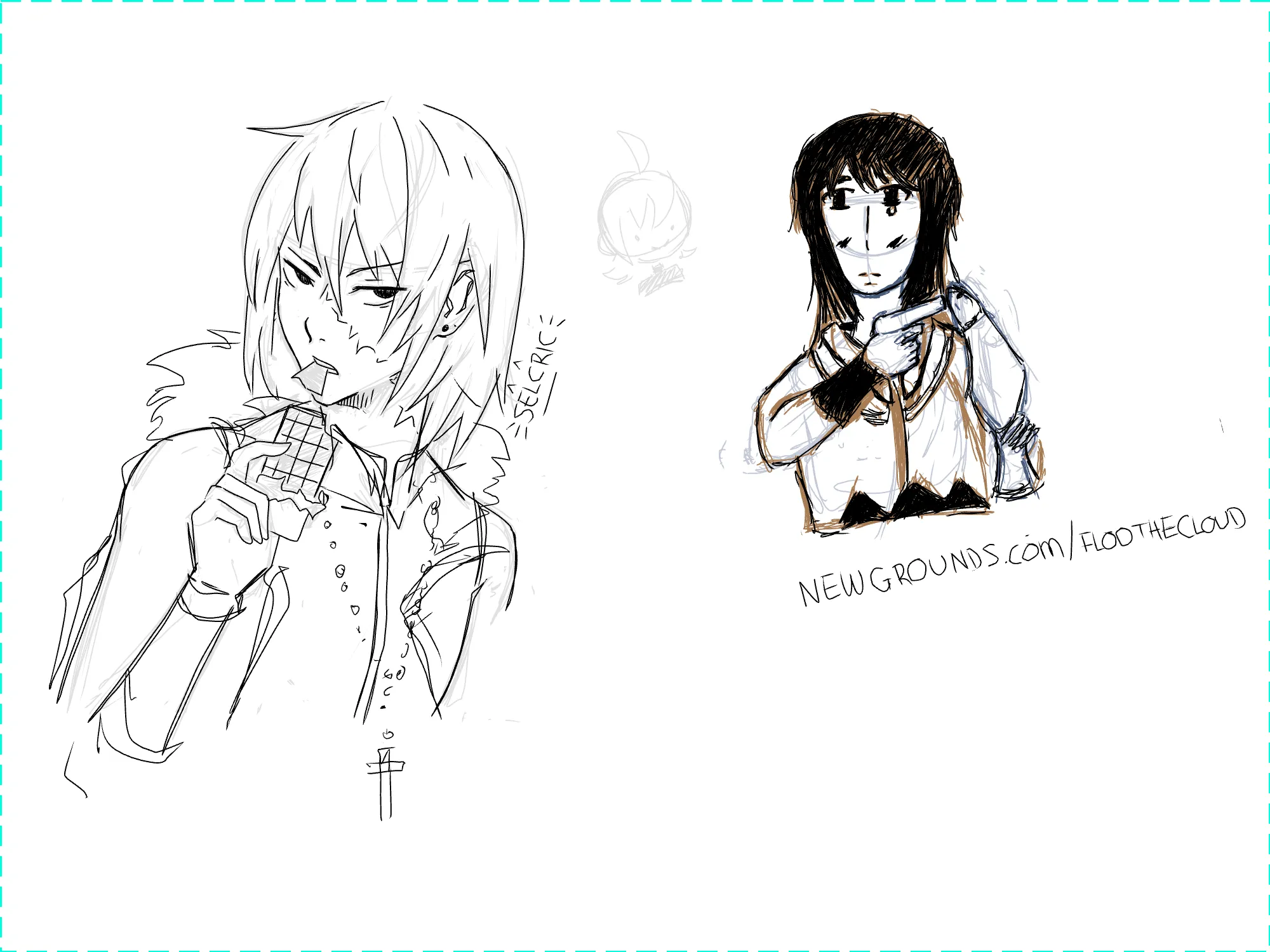 Homura and Mello sketches 