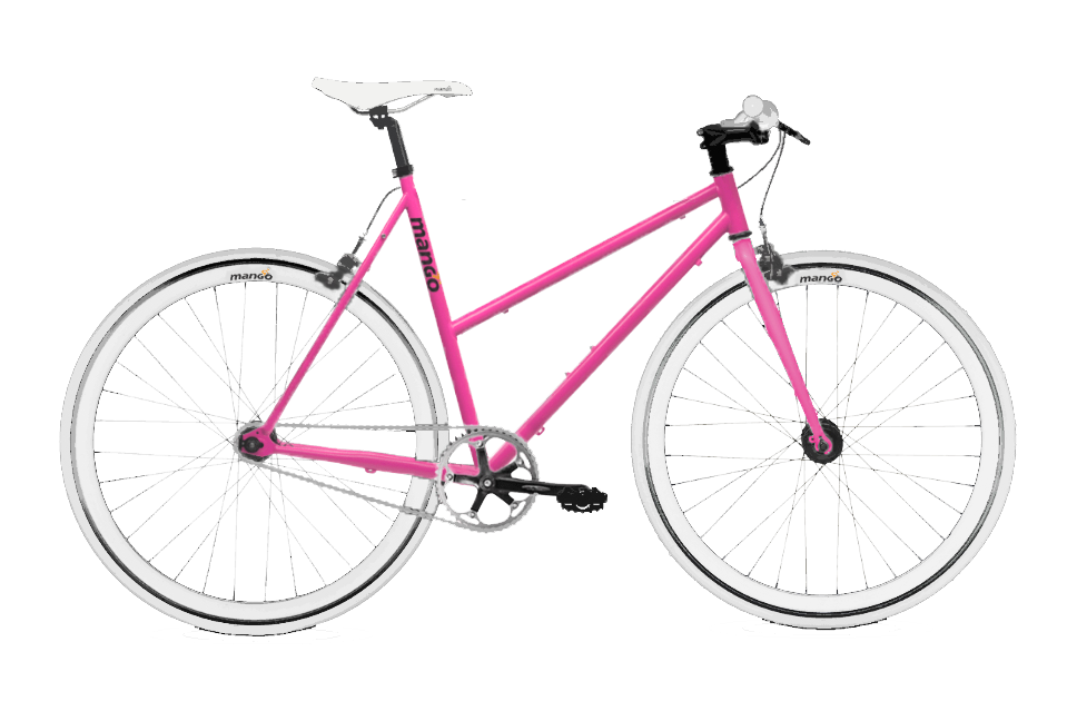 white and pink bike