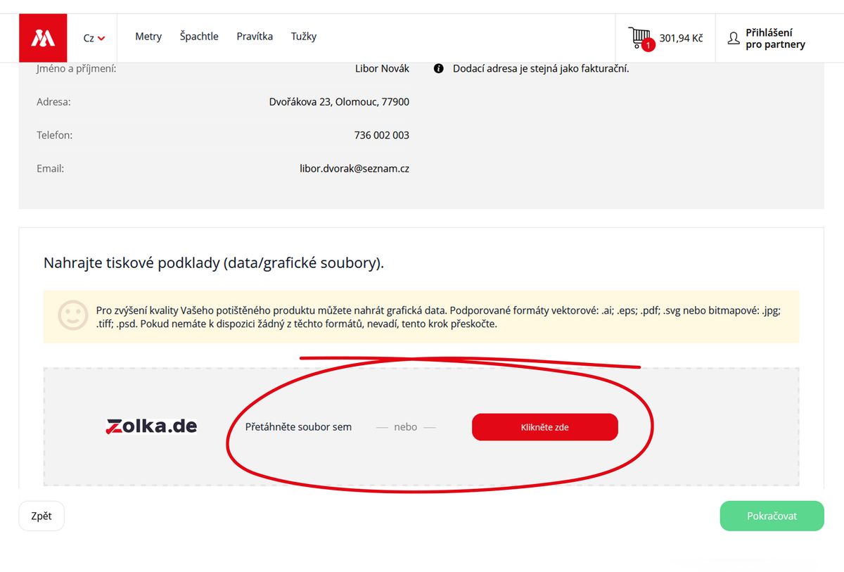 Upload printing graphic