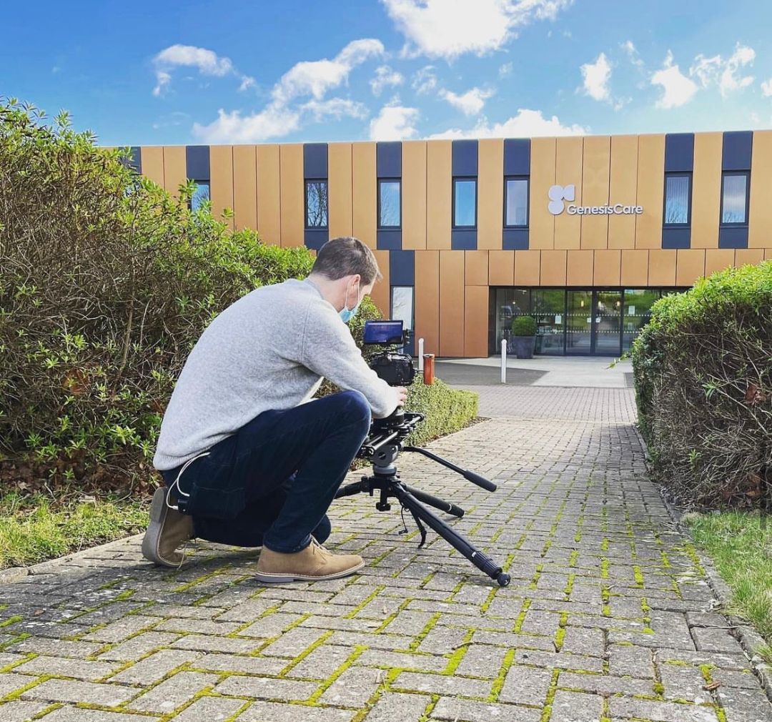 Ben filming B roll at Genesis Care