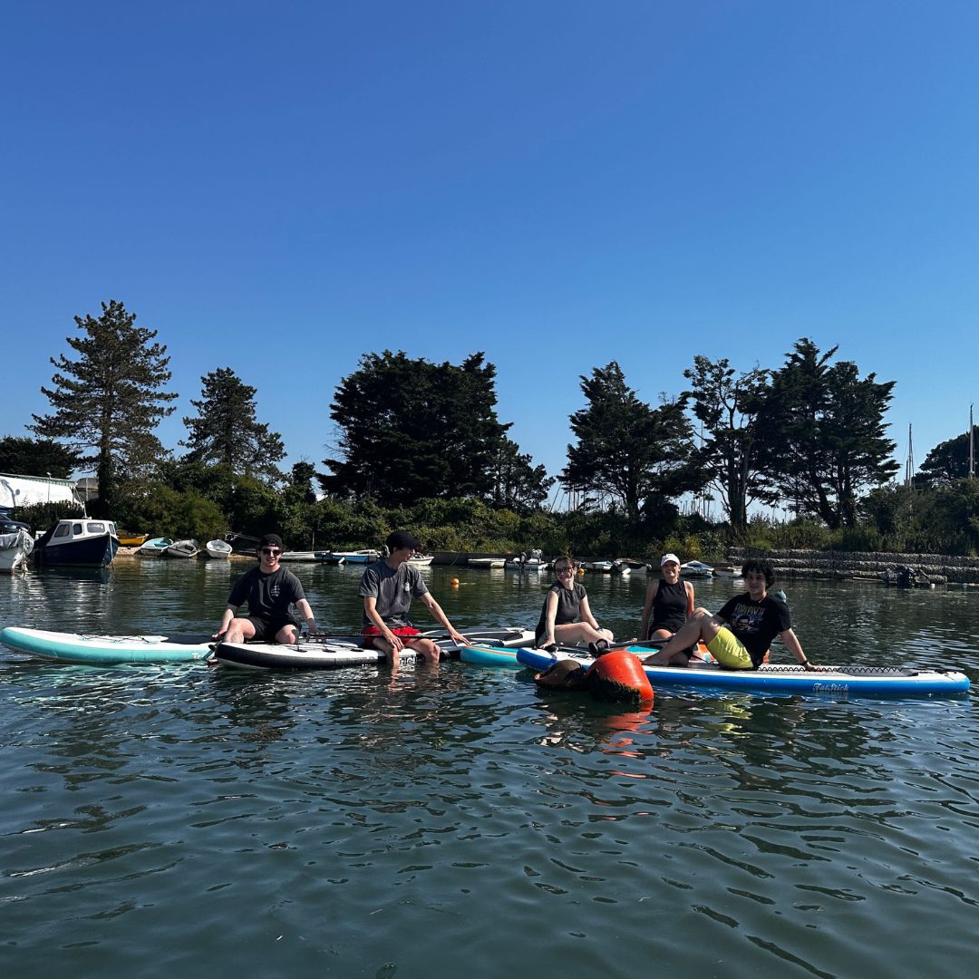Team paddleboarding