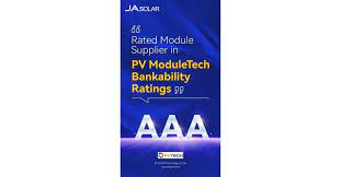 JA Solar получила максимальный рейтинг AAA согласно PV ModuleTech Bankability Rankings