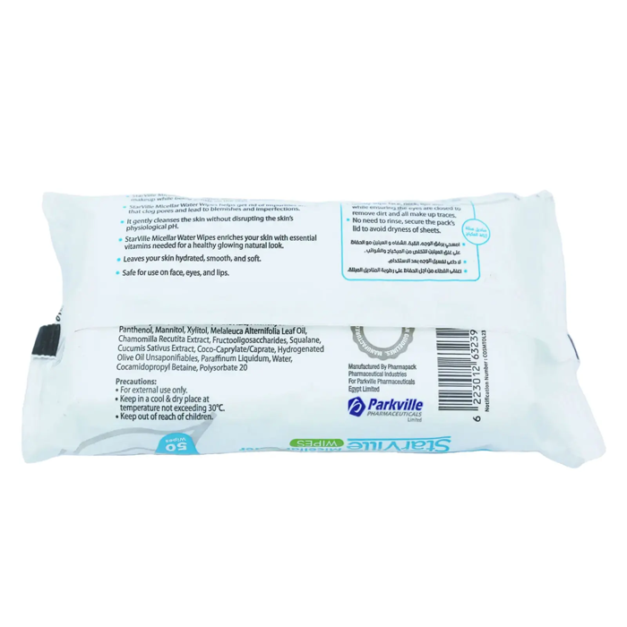 StarVille Micellar Water Wipes - Cleansing Micellar Water with Vitamins B3 & E (50 Wipes) - 2