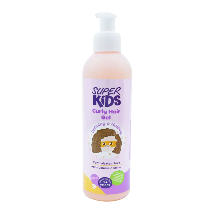 Super Kids Curly Hair Gel - Defining & Holding, Controls Hair Frizz, Adds Volume & Shine (250 ml)