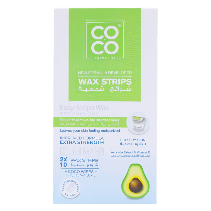 Strips waxy for removing hair coco wax with avocado extract 10 Strips