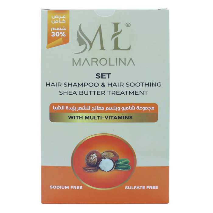 Marolina Set Hair Shampoo(450 ml)& Hair Soothing Shea Butter Treatment(450 ml)