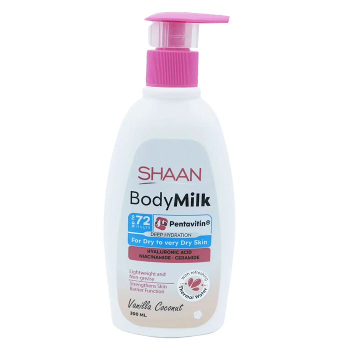 Shaan Body Milk Moisturizing Lotion - Vanilla Coconut (300 ml)