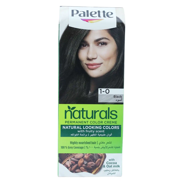 Palette Permanent Natural Colours 1-0 Black Cocoa Butter & Oat Sean Extract Hair Dye