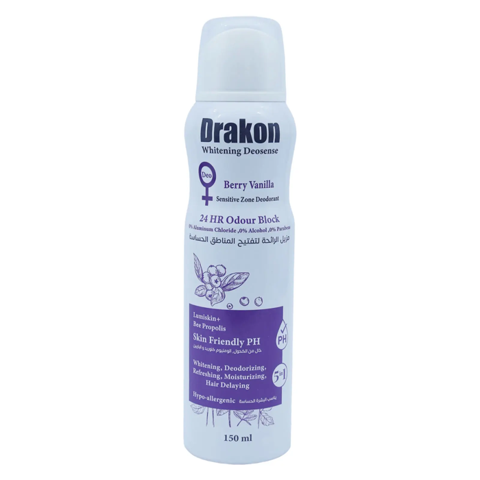 Drakon Whitening Deosense Berry Vanilla Deodorant Spray ( 150ml)