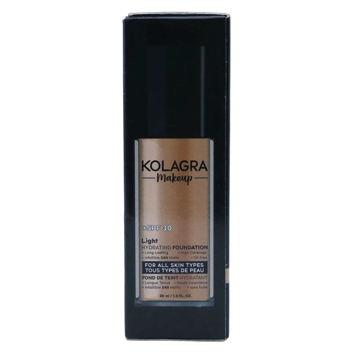KOLAGRA Makeup HYDRATING FOUNDATION (Light) - High-Coverage & Long-Lasting, Infallible 24H Matte, +SPF 30 (30ml) - 2