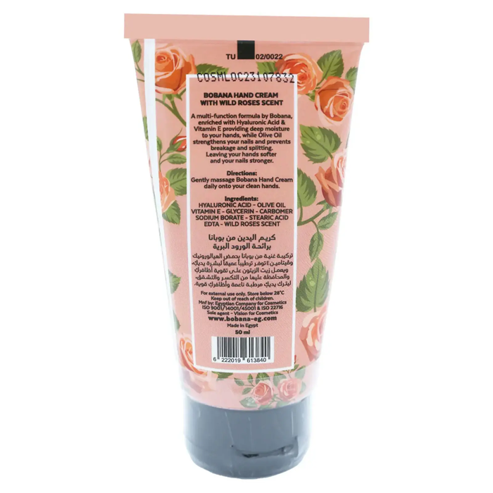Bobana Wild Roses Hand Cream - Deep Moisturizing & 3X Stronger Nails50 ml - 2