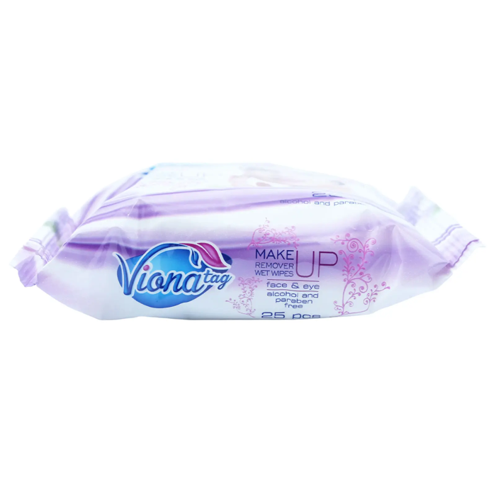 Viona Tag Makeup Remover Wet Wipes for face & eye - Alcohol and paraben free (25 pcs) - 2