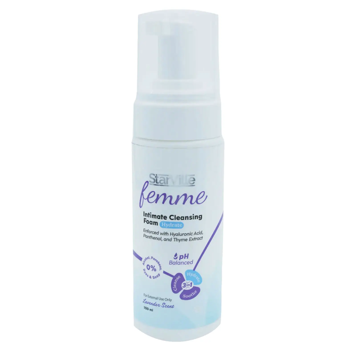StarVille Femme Intimate Cleansing Foam - Lavender Scent, Enforced with Hyaluronic Acid (150 ml)