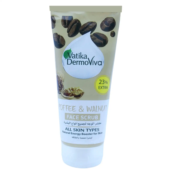 Vatika DermoViva Coffee & Walnut Face Scrub - Natural Energy Booster for Skin150ml