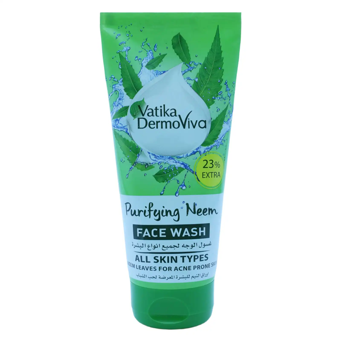 Vatika DermoViva Purifying Neem Face Wash - For Acne Prone Skin150ml+35ml