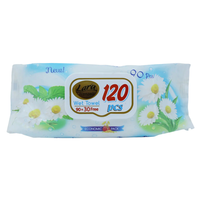 Lara Soft Wet Wipes with Chamomile Extract (30pcs+90pcs)