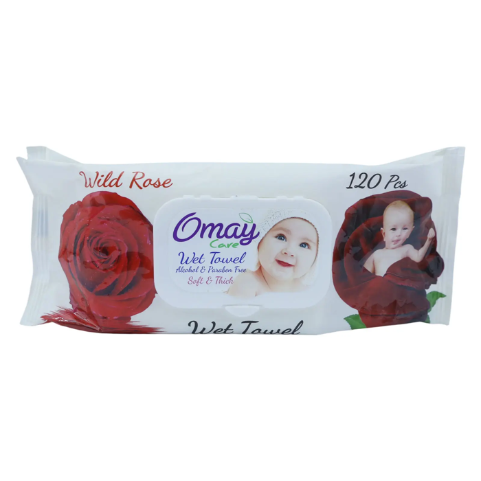 Soft and Thick Wet Towel Wipes With Rose( 120 pcs)