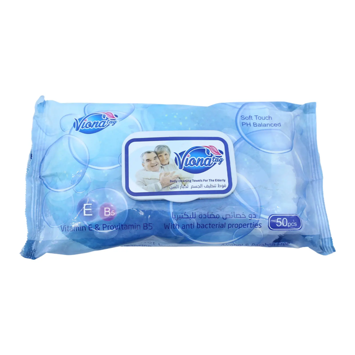 Viona Tag Body cleaning Towels For The Elderly - With anti bacterial properties (50 pcs)