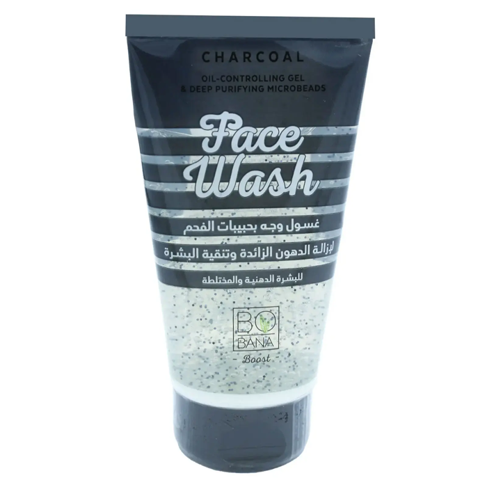 Bobana Charcoal Face Wash Oil-Controlling Gel & Deep Purifying Microbeads - For Oily & Combination Skin(150 ml)