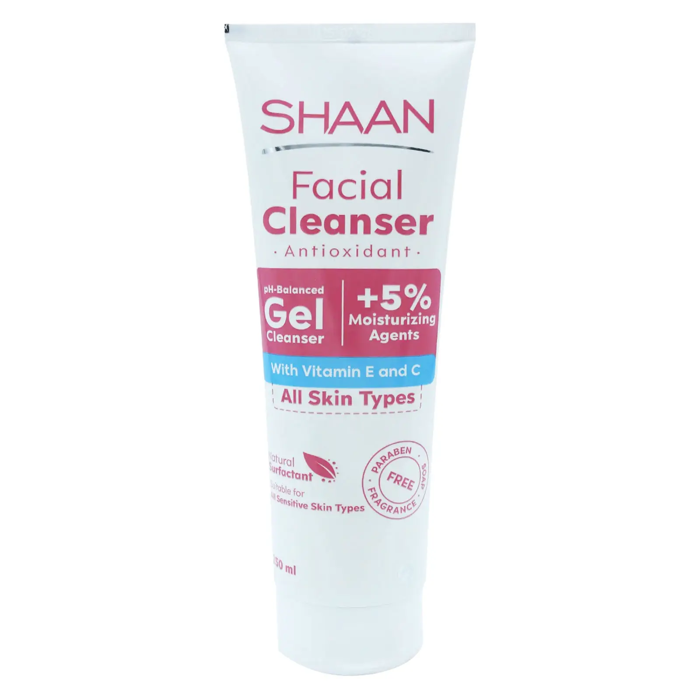 Shaan Facial Cleanser Antioxidant Gel Cleanser with Vitamin E and C - All Skin Types (250 ml)
