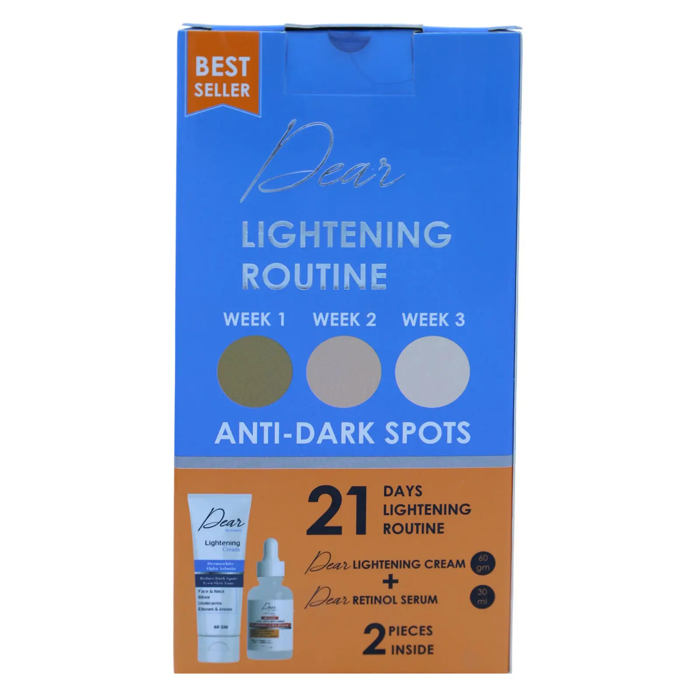 Dear Lightening Routine - Lightening Cream (60 gm)+ Retinol Serum (30ml)