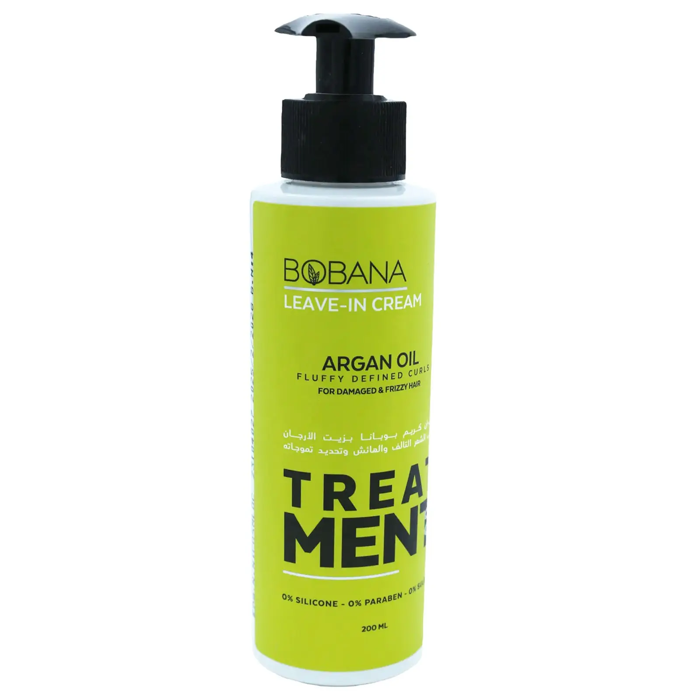 Bobana Leave-In Cream with Argan Oil - Fluffy Defined Curls for Damaged & Frizzy Hair (200 ml)