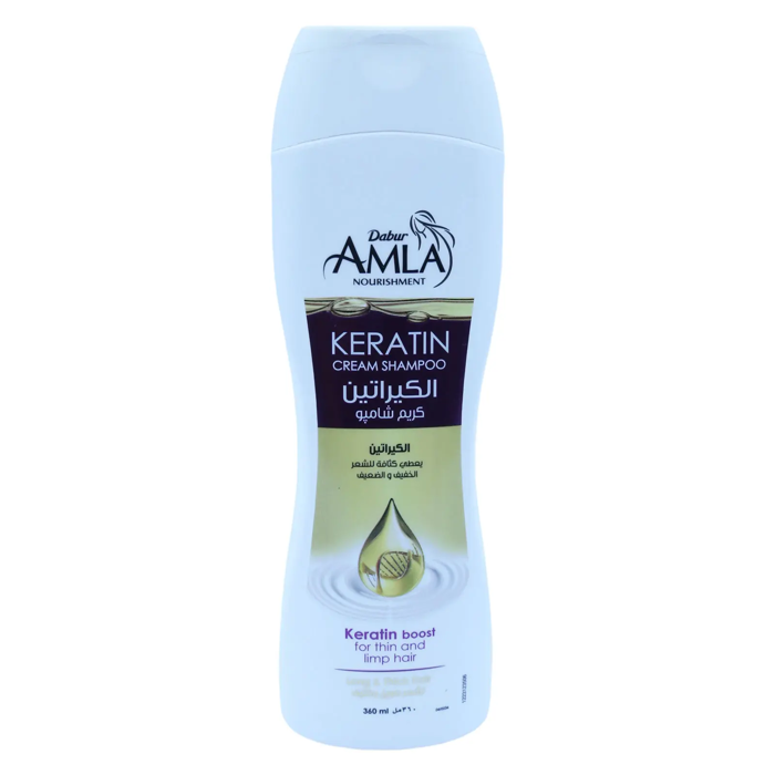 Dabur Amla Keratin Cream Shampoo - Keratin Boost for Thin & Limp Hair (360 ml)