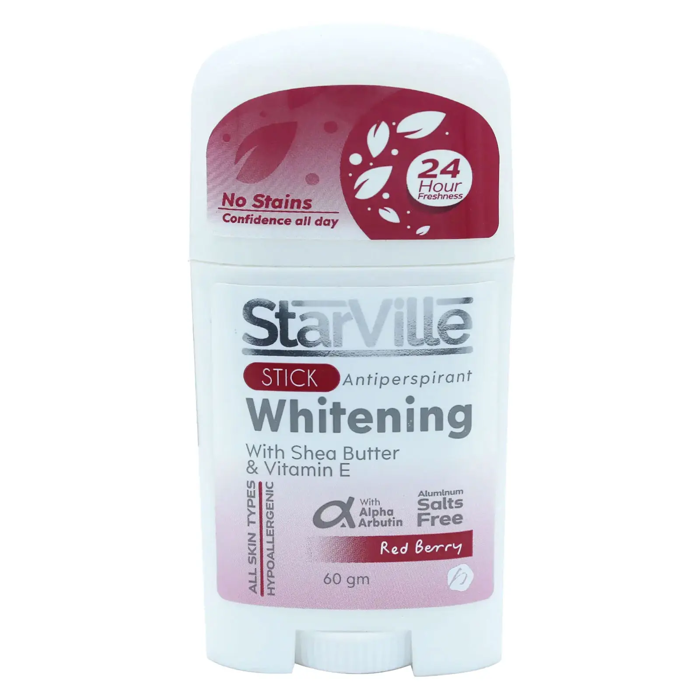 StarVille Stick Antiperspirant Whitening with Shea Butter & Vitamin E - Red Berry (60 gm)