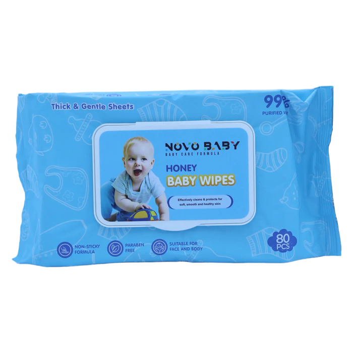 NOVO BABY HONEY BABY WIPES(80 Pcs)
