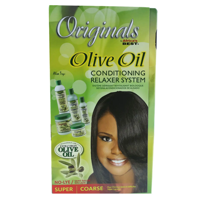 Originals by Africa's Best Olive Oil Conditioning Relaxer System - Super Coarse (7 pieces including gloves and mixing tools)