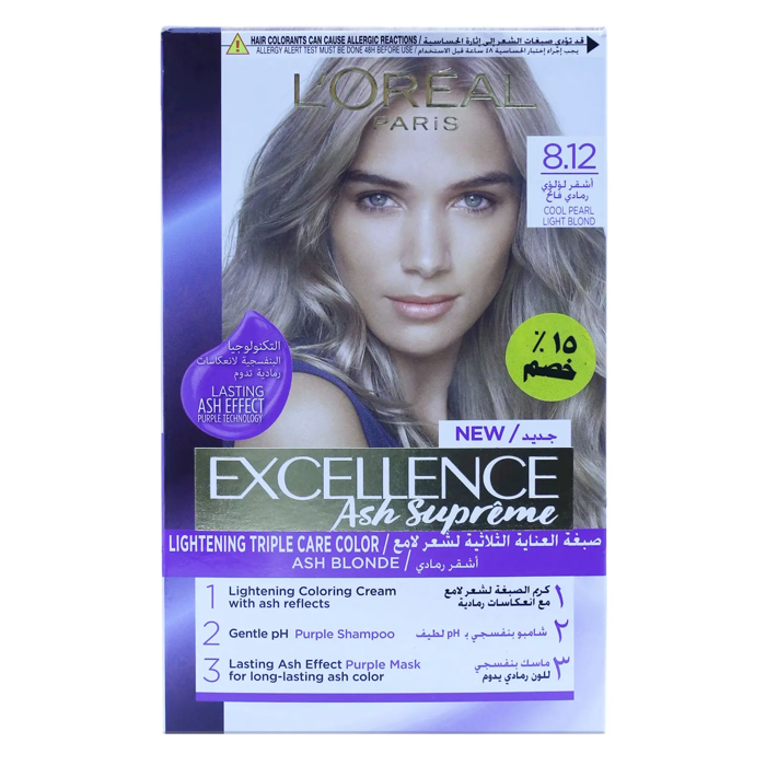 L'Oréal Paris Excellence Ash Suprême - Cool Pearl Light Blonde (8.12)