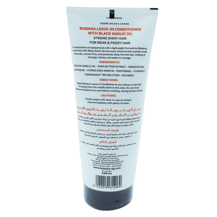 Bobana Leave-In Conditioner with Black Garlic Oil - Strong Shiny Hair for Weak & Frizzy Hair (240 ml) - 2