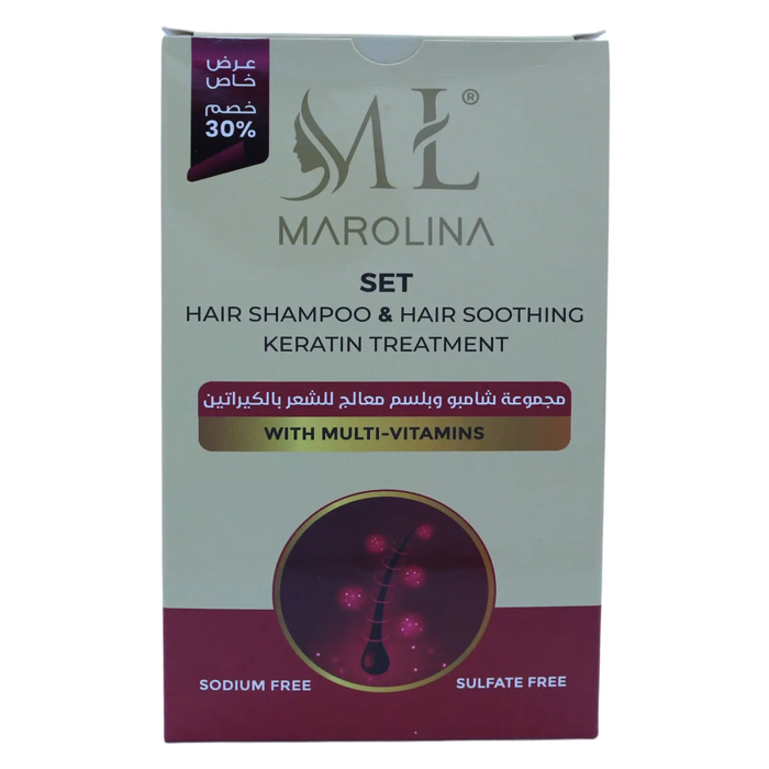 Marolina Set Hair Shampoo(450 ml) & Hair Soothing Keratin Treatment(450 ml)