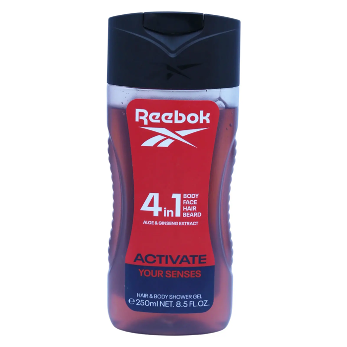 Reebok ACTIVATE YOUR SENSES 4 in 1 Body Face Hair Beard Shower Gel (250 ml)