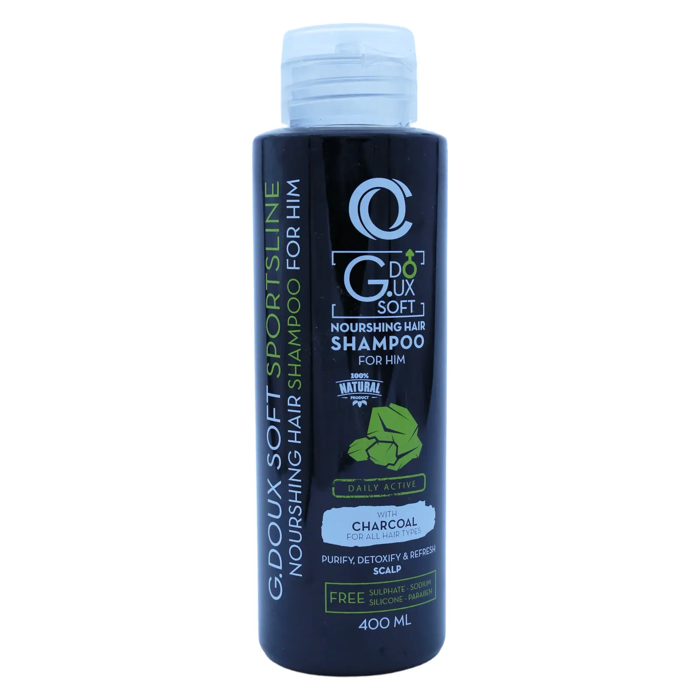 G.DOUX SOFT SPORTSLINE NOURISHING HAIR SHAMPOO FOR HIM WITH CHARCOAL (400 ml)