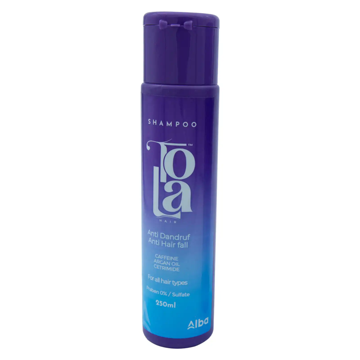 Tola Anti Dandruff & Anti Hair Fall Shampoo - with Caffeine & Argan Oil (250 ml)