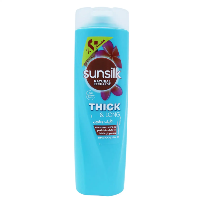 Sunsilk Shampoo Biotin & Castor oil for thick and long hair (350ML)