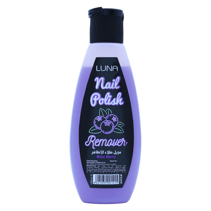 Luna Nail Polish Remover, Blueberry Flavor, 100ml