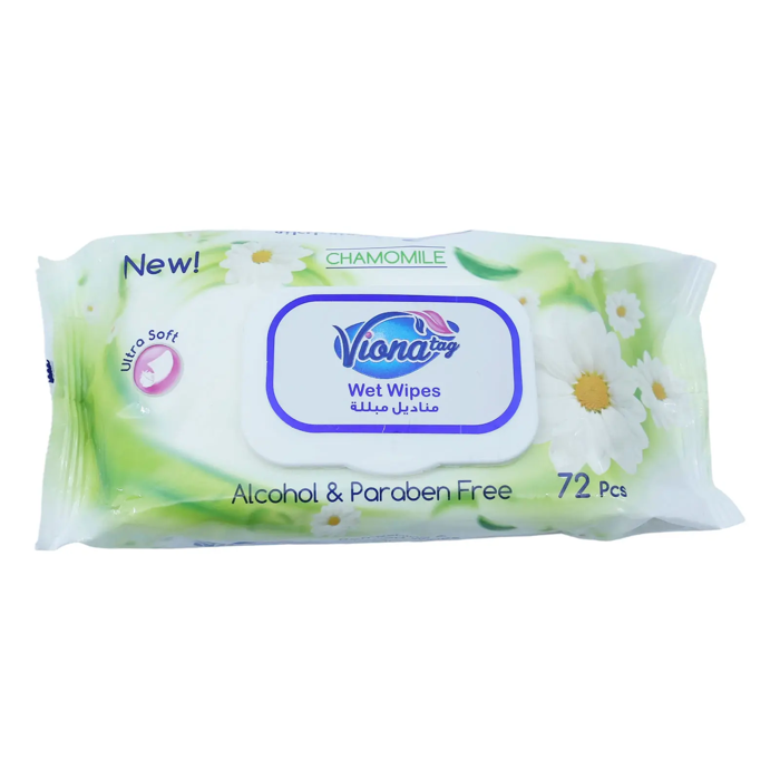 Viona Tag Refreshing & Perfumed Wipes Chamomile - Ultra Soft, Alcohol & Paraben Free, PH Balanced (72 Pcs)