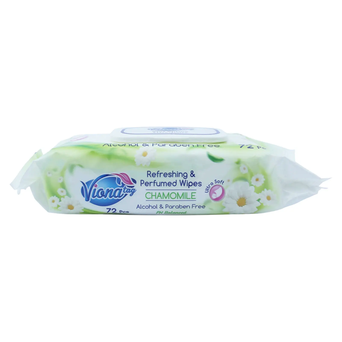 Viona Tag Refreshing & Perfumed Wipes Chamomile - Ultra Soft, Alcohol & Paraben Free, PH Balanced (72 Pcs) - 2