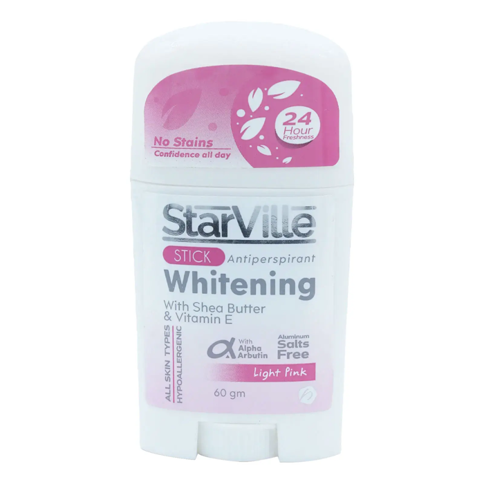 StarVille Stick Antiperspirant Whitening with Shea Butter & Vitamin E - Light Pink (60 gm)