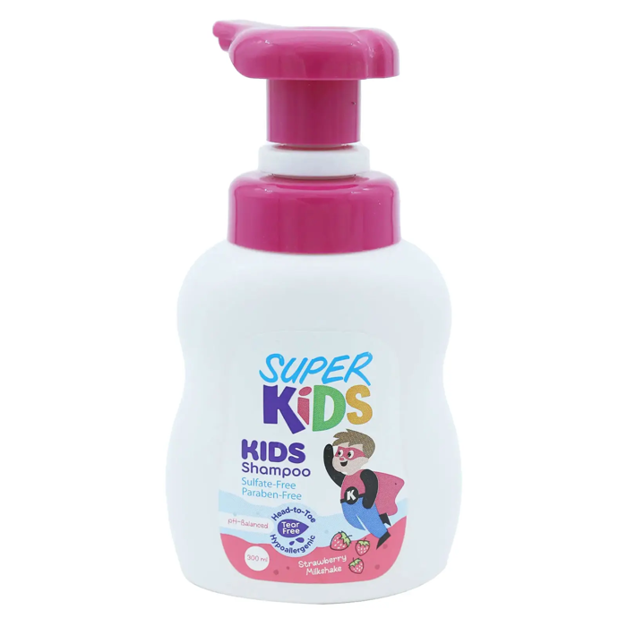 Super Kids Kids Shampoo - Strawberry Milkshake Scent, Head-to-Toe (300 ml)