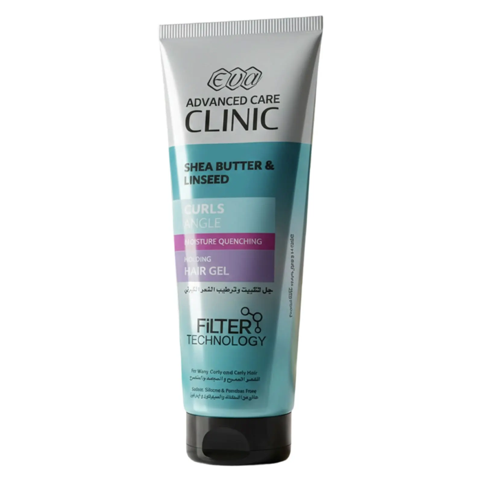 Eva Advanced Care Clinic Curls Angle Moisture Quenching Holding Hair Gel - For Wavy, Curly and Coily Hair (230 ml)